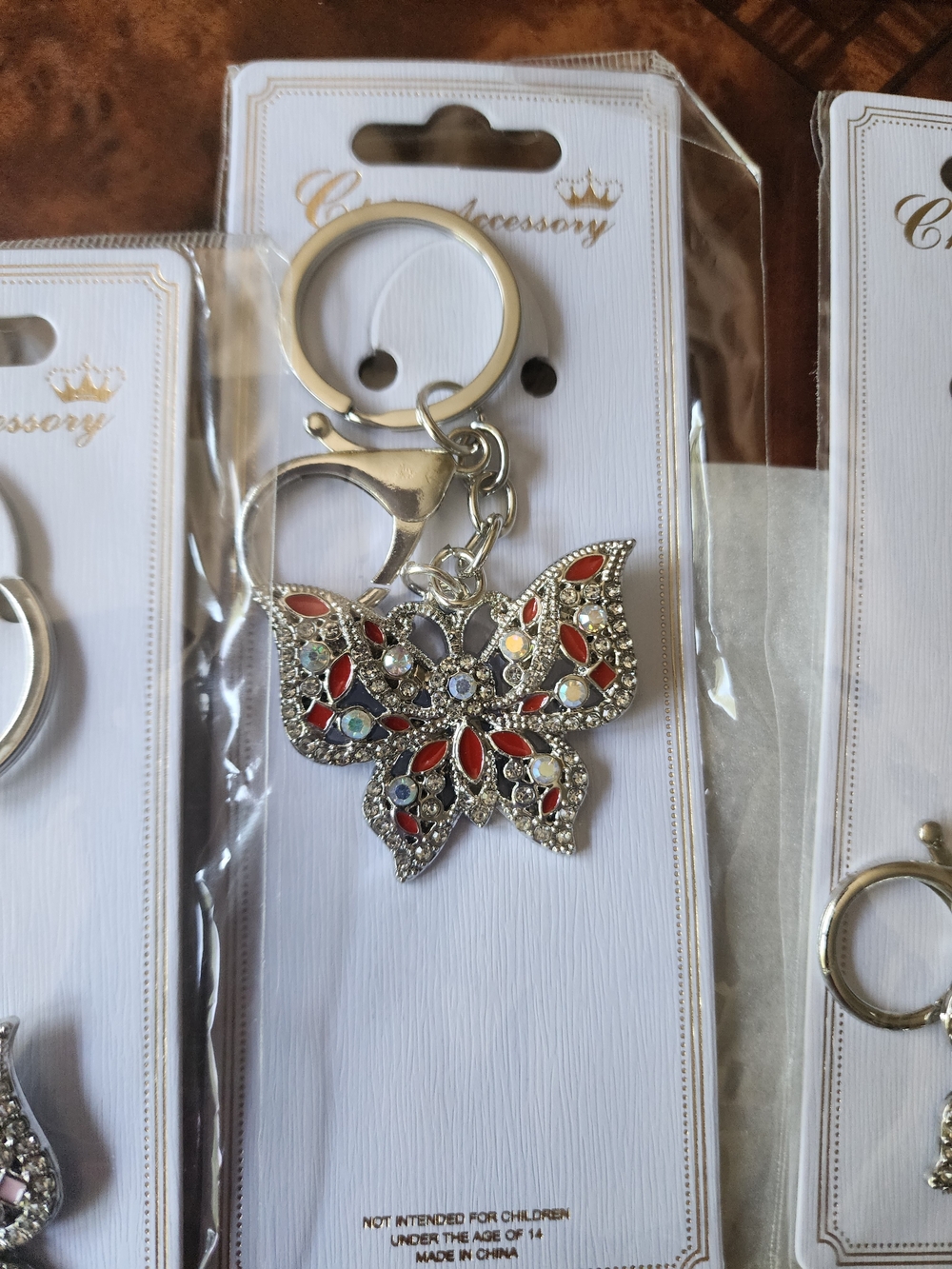 Crystal Butterfly Keychain Charm - Multiple Colors - Picture 6 of 9